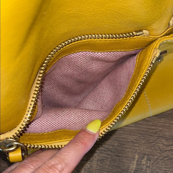 Dooney & Bourke Yellow Leather Tote Bag - Picture 11 of 13